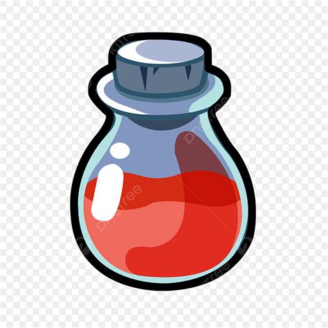 Magic Potion Bottle Clipart Vector, Cartoon Game Red Magic Potion ...