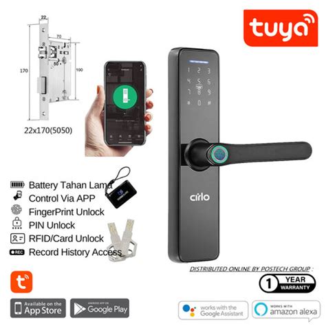 Promo SMART DOOR LOCK FINGERPRINT KARTU PASSWAORD APP TUYA GARANSI