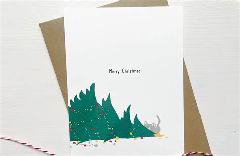 Funny Cat Christmas Card - Etsy