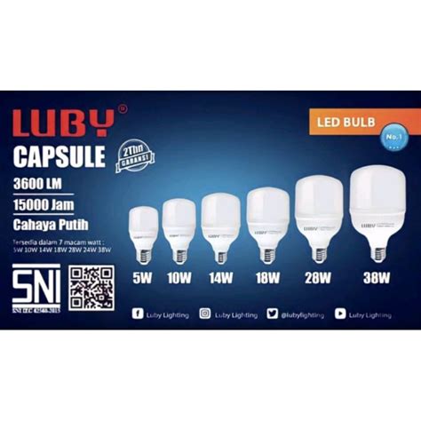 Jual Lampu Luby Led Bulb Capsule Sni Garansi Tahun Shopee Indonesia