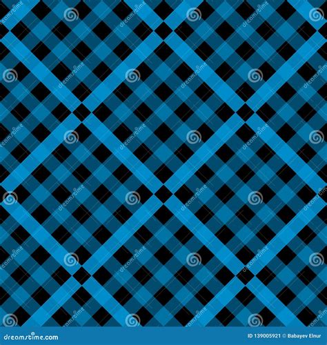 Blue Diagonal Abstract Plaid Seamless Pattern Illustration Eps10