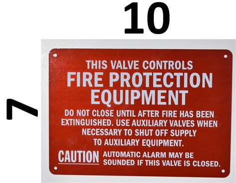 Fire Protection Equipment Control Valve Sign Aluminum Hpd Signs Hpd