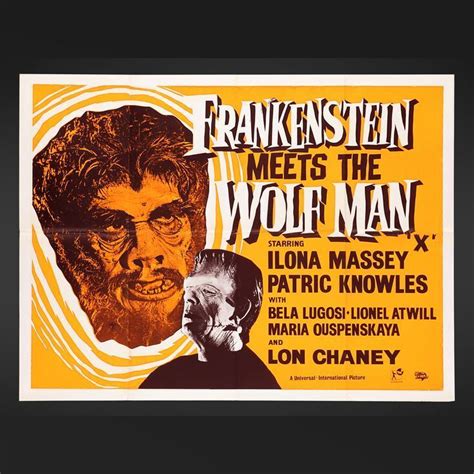 Lot 124 Frankenstein Meets The Wolf Man 1943 Uk Quad 1960s