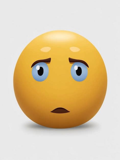 Un Emoji Con Una Cara Triste De Fondo Blanco Foto Premium