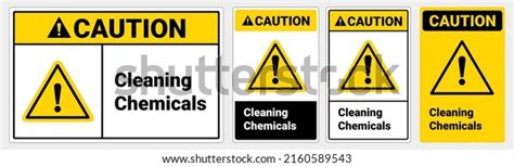 Safety Sign Cleaning Chemicals Caution Sign เวกเตอร์สต็อก ปลอดค่าลิขสิทธิ์ 2160589543