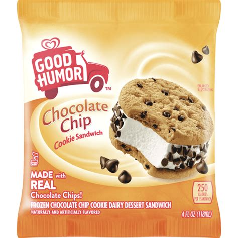 Good Humor Ice Cream Desserts Chocolate Chip Cookie Sandwich 1 Ct