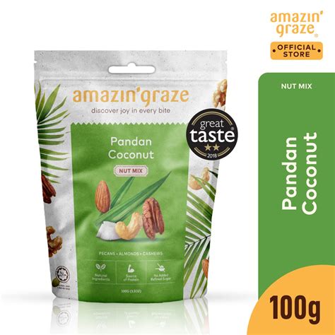 Amazin Graze Pandan Coconut Nut Mix 100G Halal Shopee Singapore