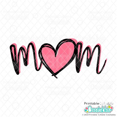 Mom Heart Doodle Free Svg File For Cricut And Silhouette