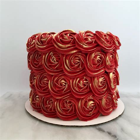 Rosette Classy Birthday Cakes With Red Roses Full Of Roses Designer