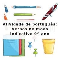 Atividade De Portugu S Verbos No Modo Indicativo Ano Acessaber