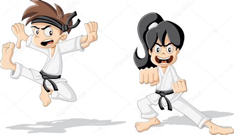 Cartoon karate kids ⬇ Vector Image by © deniscristo | Vector Stock 73663533