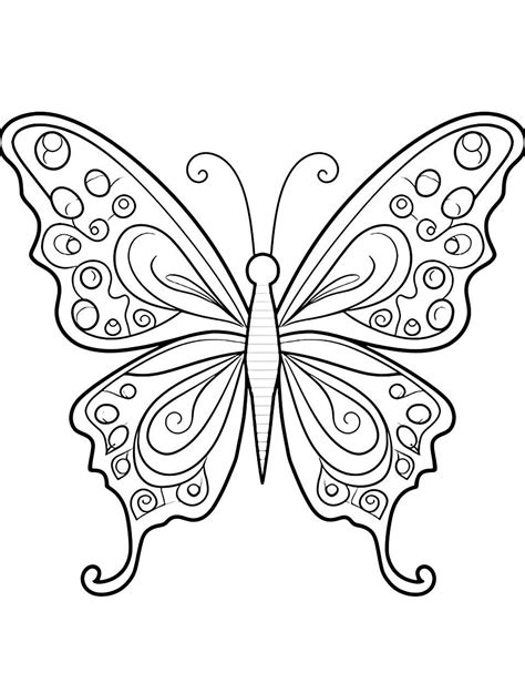 Fluttering Elegance A Detailed Coloring Page Featuring A Graceful