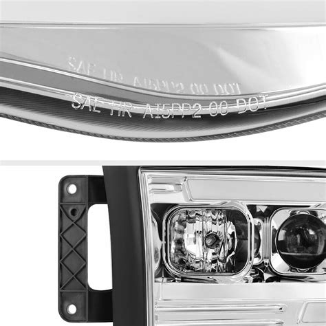 02 05 Dodge Ram Pickup 1500 2500 3500 Led Bar Neon Drl Tube Projector Headlight Ebay