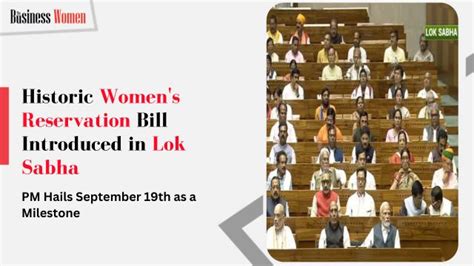 Historic Womens Reservation Bill Introduced In Lok Sabha Pm Hails September 19th As A