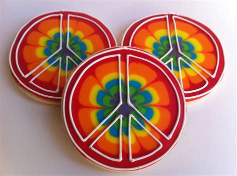 Tie Dye Peace Sign Cookies By Sweetcbakeshop On Etsy