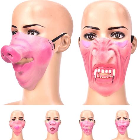 💰kjøp Half Face Comedy Funny Character Mask Buck Hen Latex Party Mask Masquerade Online Billig