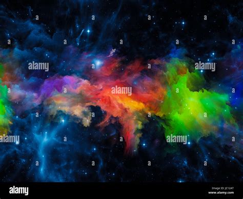 Colors in Space series. Graphic composition of colorful clouds and ...