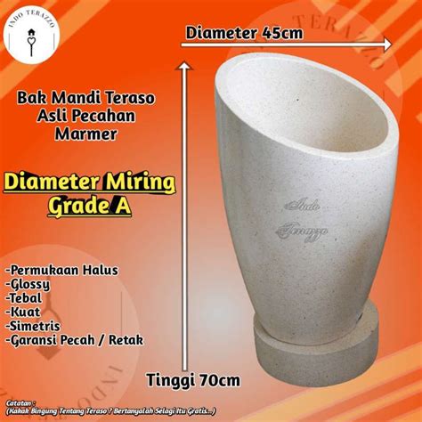 Jual Indo Terrazzo Bak Mandi Teraso Minimalis Marmer Tipe Gentong Di