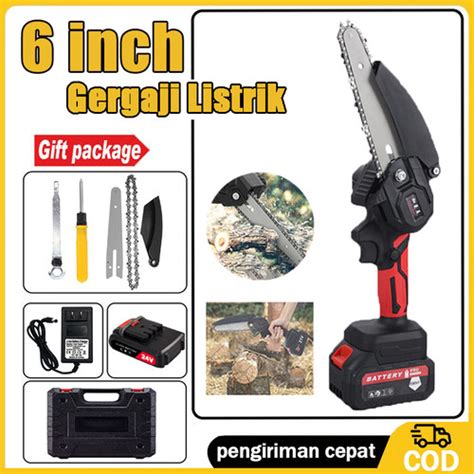 Jual 6 Inch Chain Saw Gergaji Rantai Elektrik Mini 24V 48V Portable