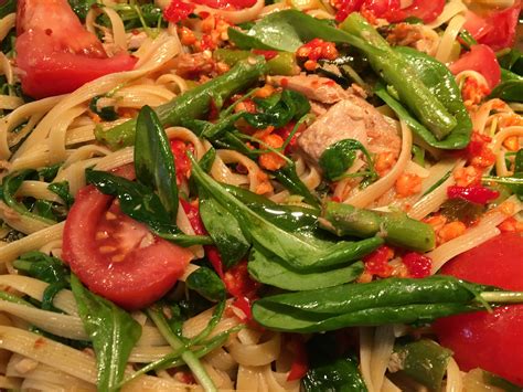 Fettuccine With Tuna And Lemony Spring Greens Simply Natural Gourmet Cookbook