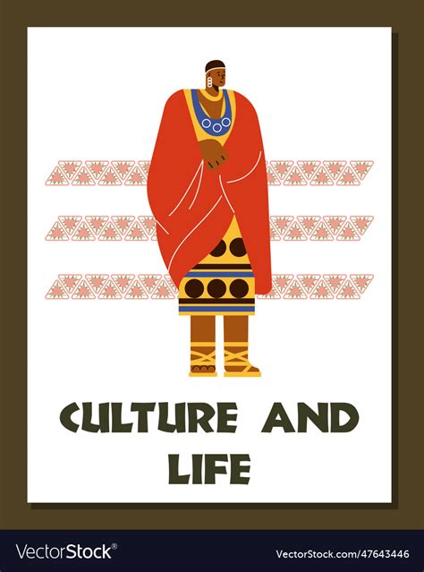 Culture and life of african people poster Vector Image