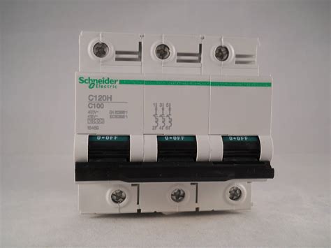 Schneider C120H MCB 100 Triple Pole 3 Phase Type C 100A Merlin