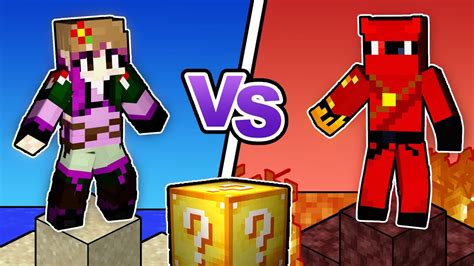 Water VS Fire Lucky Block Race YouTube