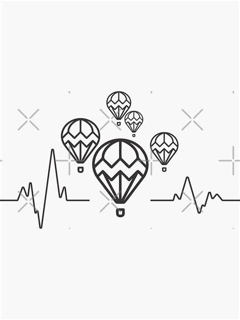 Heartbeat Hot Air Balloon DZ03 Sticker By DzonStore Redbubble