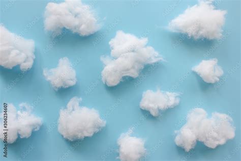 Cotton Wool Clouds On Light Blue Background Stock Photo Adobe Stock