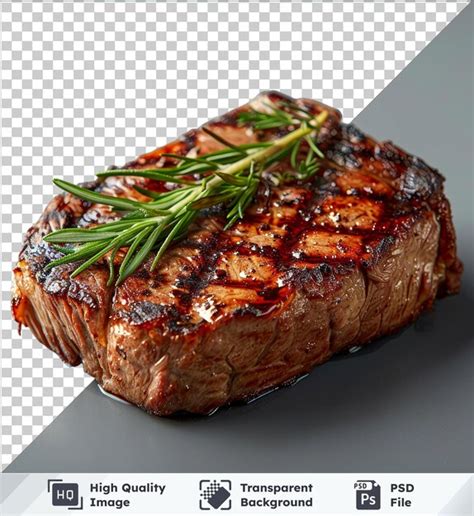 Transparente premium psd imagem saboroso filé de carne grelhada bife em