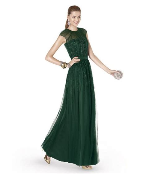 Venta Vestidos De Fiesta Color Verde Botella En Stock