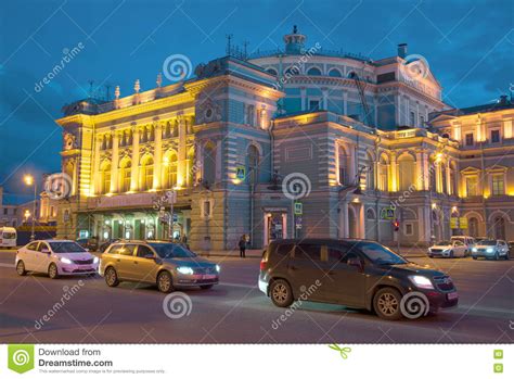 The Facade Of The Mariinsky Theatre Late April Evening Saint