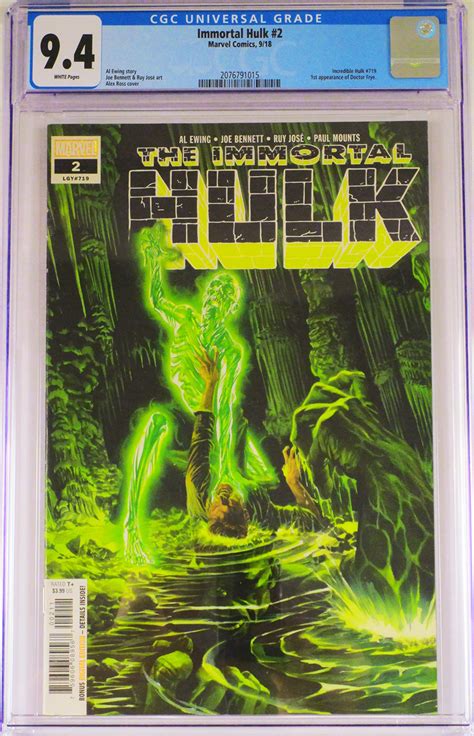 Immortal Hulk Cover J St Ptg Cgc Regular Alex Ross Cover