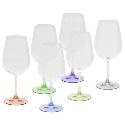 Copas De Cristal Para Vino Rainbow 350ml 6 Piezas Bohemia Almacenes