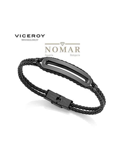 Pulsera Viceroy De Hombre Magnum De Acero Con Ip Negro Placa Ovalada