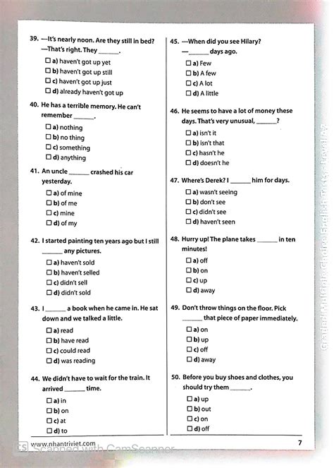 Graded Multiple Choice English Test Level A2 Không Cd Pdf Yds Edu Vn