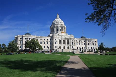 Minnesota State Capitol Dome And Horses St Paul Mn Stock Photo Image