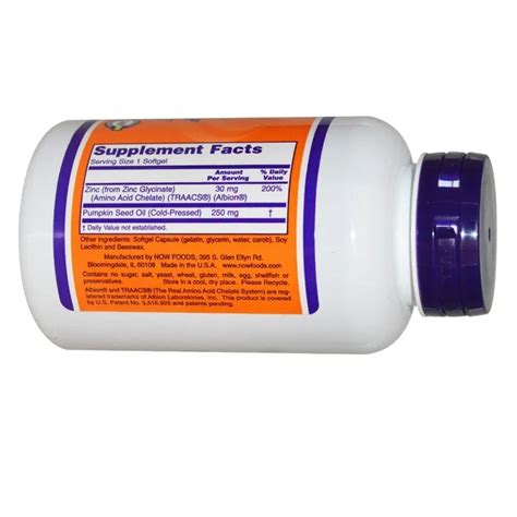 ЦИНК ГЛИЦИНАТ 30мг 120 дражета НАУ ФУУДС ZINC GLYCINATE 30mg 120 ...