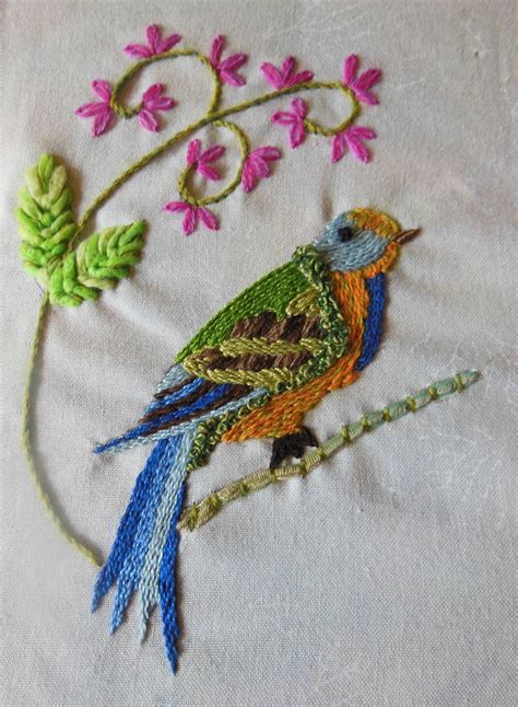 Oiseau Brode Le Fil Boh Me Broderie L Oiseau Tutoriel Des Points