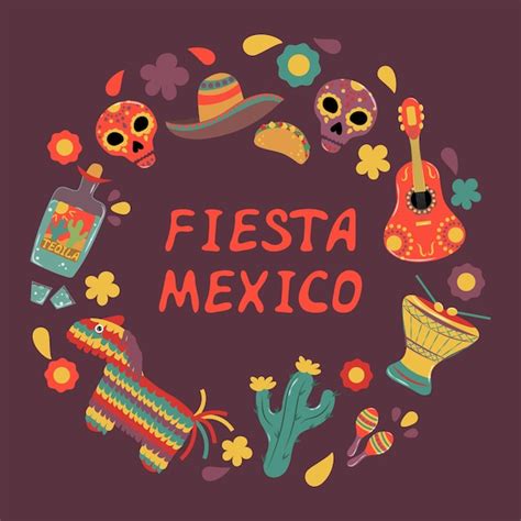 Premium Vector Poster With Elements Of Mexican Culture