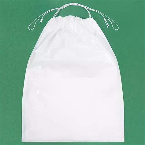 9 x 12" 2 Mil Drawstring Bags - White S-2707W - Uline