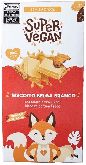 Barra De Chocolate Biscoito Belga Branco Super Vegan G Alimentos E