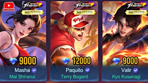 MLBB X KOF NEW SKINS MASHA VALIR PAQUITO YouTube