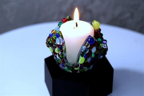 Fused Glass Votive Candle Holders Colorful Tea Light Candle Etsy