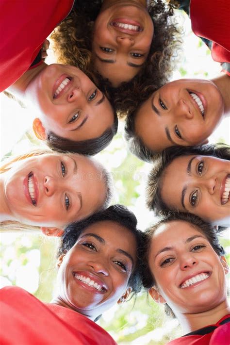 Female Soccer Team Forming Huddle Stock Image Image Of Foreground