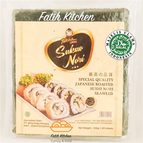 Jual Sakao Nori Sushi Spesial 50 Lembar Halal MUI Seaweed Rumput Laut