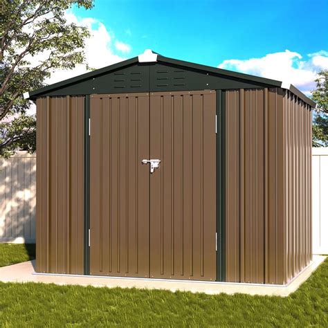 Udpatio Outdoor Storage Shed X Ft Metal Garden Shed For Bike