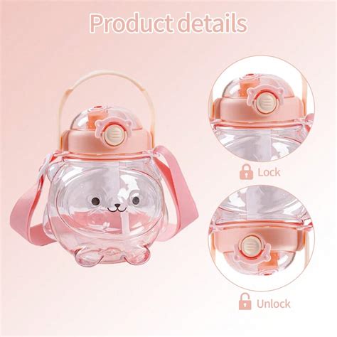 1 Litre Cute Animal Drinking Bottle, Water Bottles, Large Capacity ...