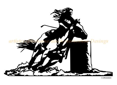 Horse Barrel Racer Vinyl Wall Decal Horse Decal Rodeo Barrel Racer 32 X