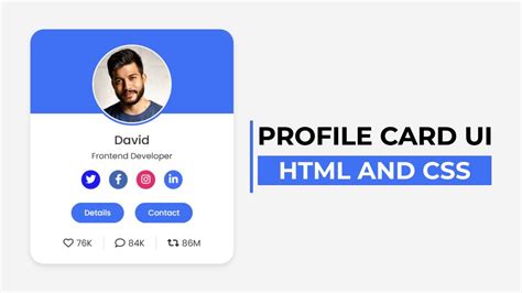 How To Create Profile Card Ui Using Html Css Youtube